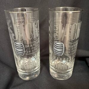 Set of 2  Vintage Jack Daniel’s Old No. 7 Tall Glasses - Never Used Barware